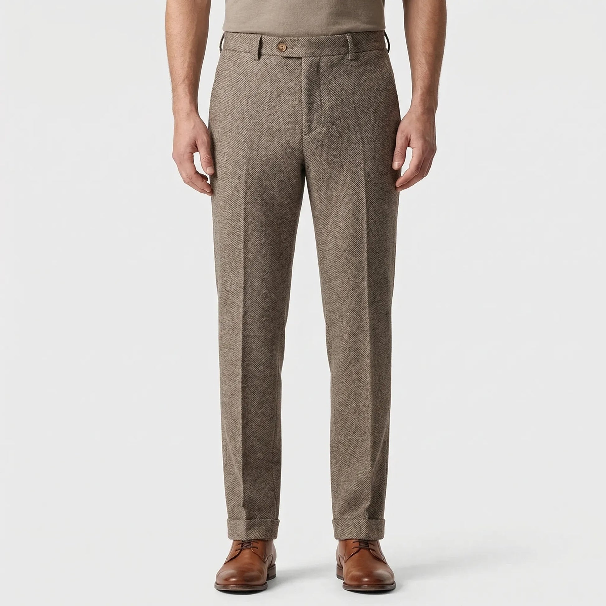 Herringbone Pencil Cut Trousers - Martin