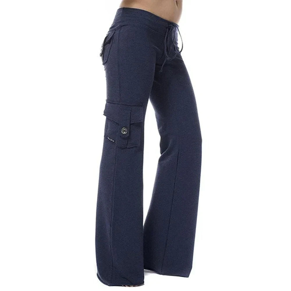 Ladies Bootcut Cargo Pants with Pockets – Isabella