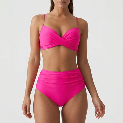 High-Waist Twist-Front Bikini Set - Patti