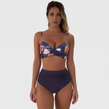 High-Waist Twist-Front Bikini Set - Patti