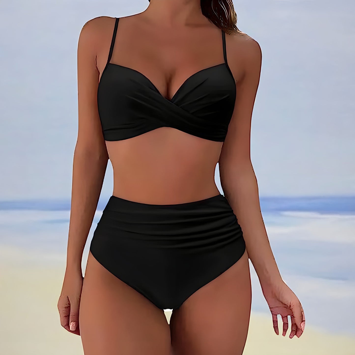 High-Waist Twist-Front Bikini Set - Patti
