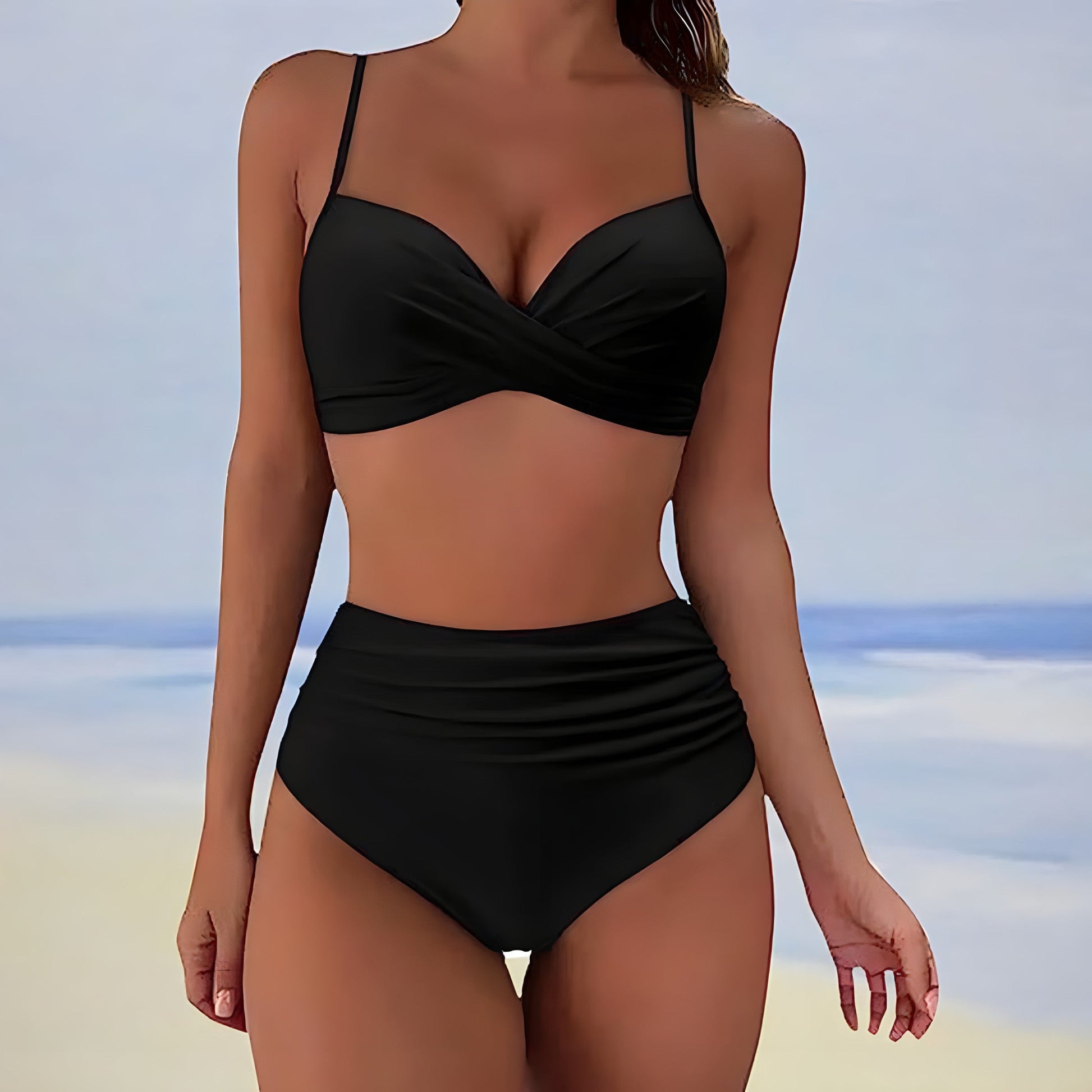 High-Waist Twist-Front Bikini Set - Patti