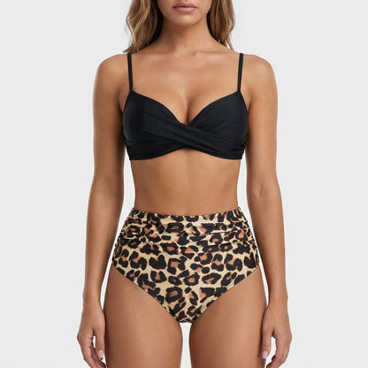 High-Waist Twist-Front Bikini Set - Patti