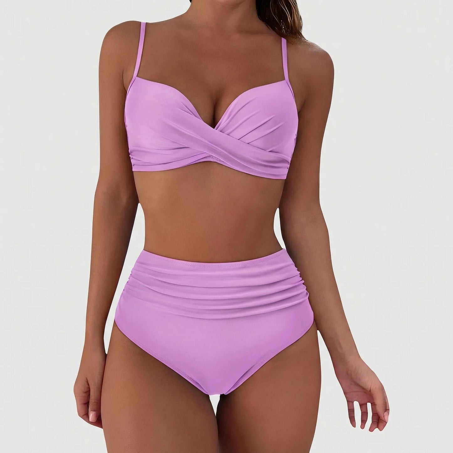 High-Waist Twist-Front Bikini Set - Patti