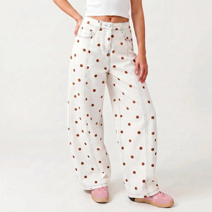 High-Waisted Barrel Trousers -  Sophia