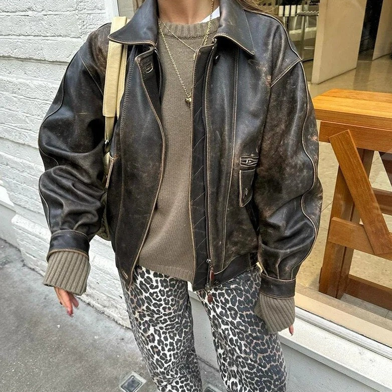 High-Waisted Jeans With Leopard Print - Rochelle