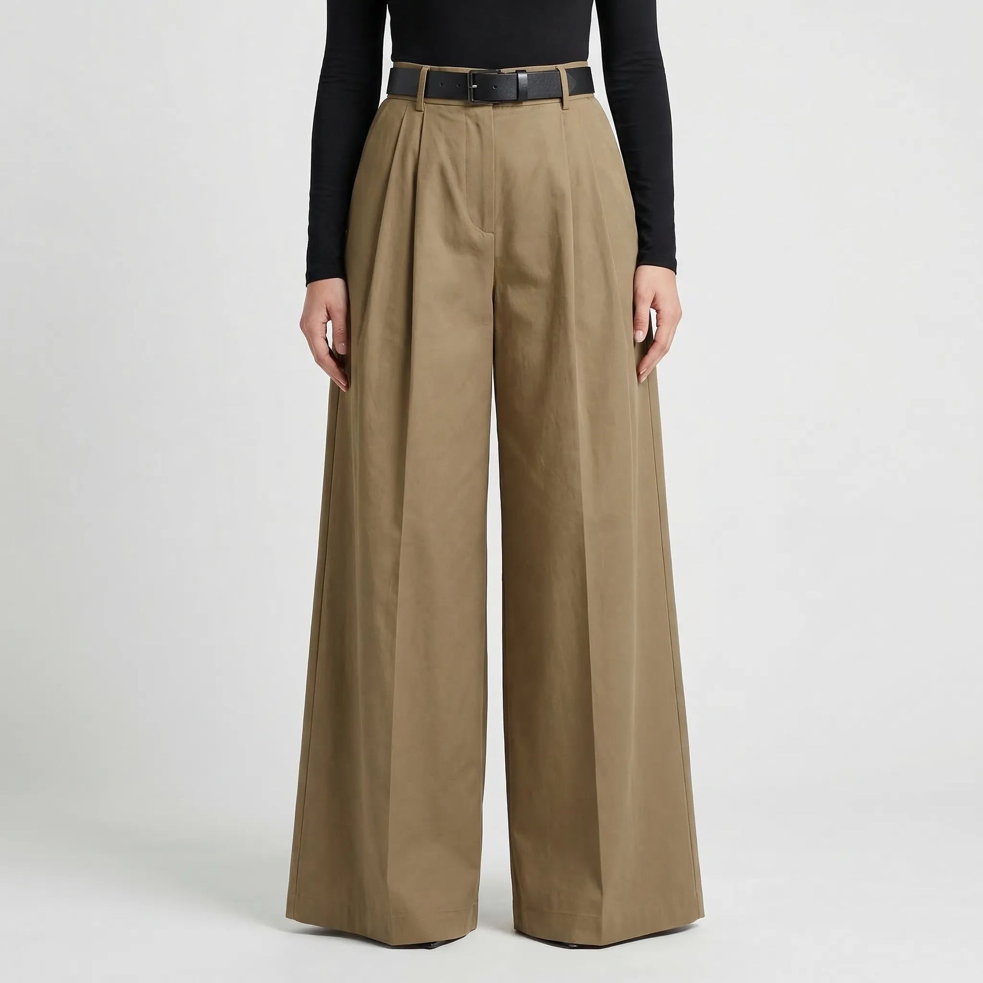 High-Waisted Wide-Leg Palazzo Trousers - Jane