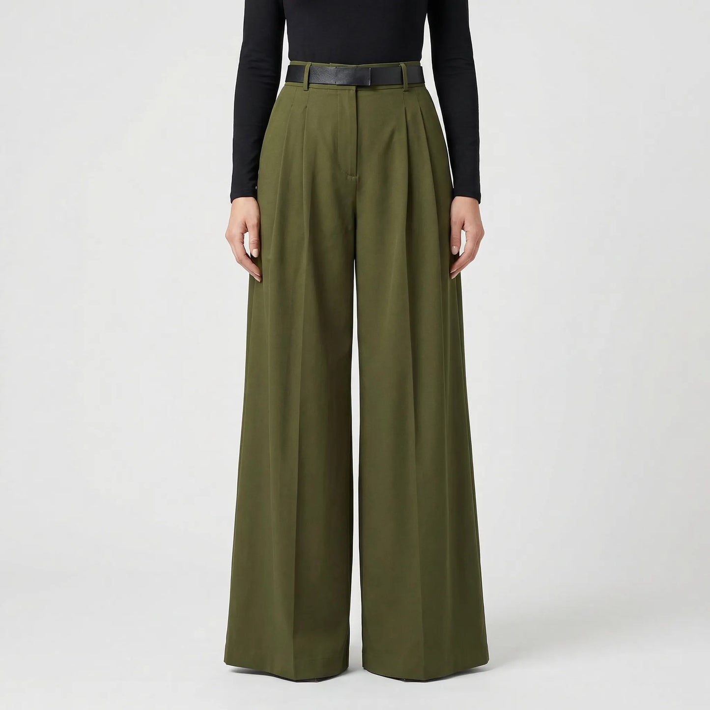 High-Waisted Wide-Leg Palazzo Trousers - Jane