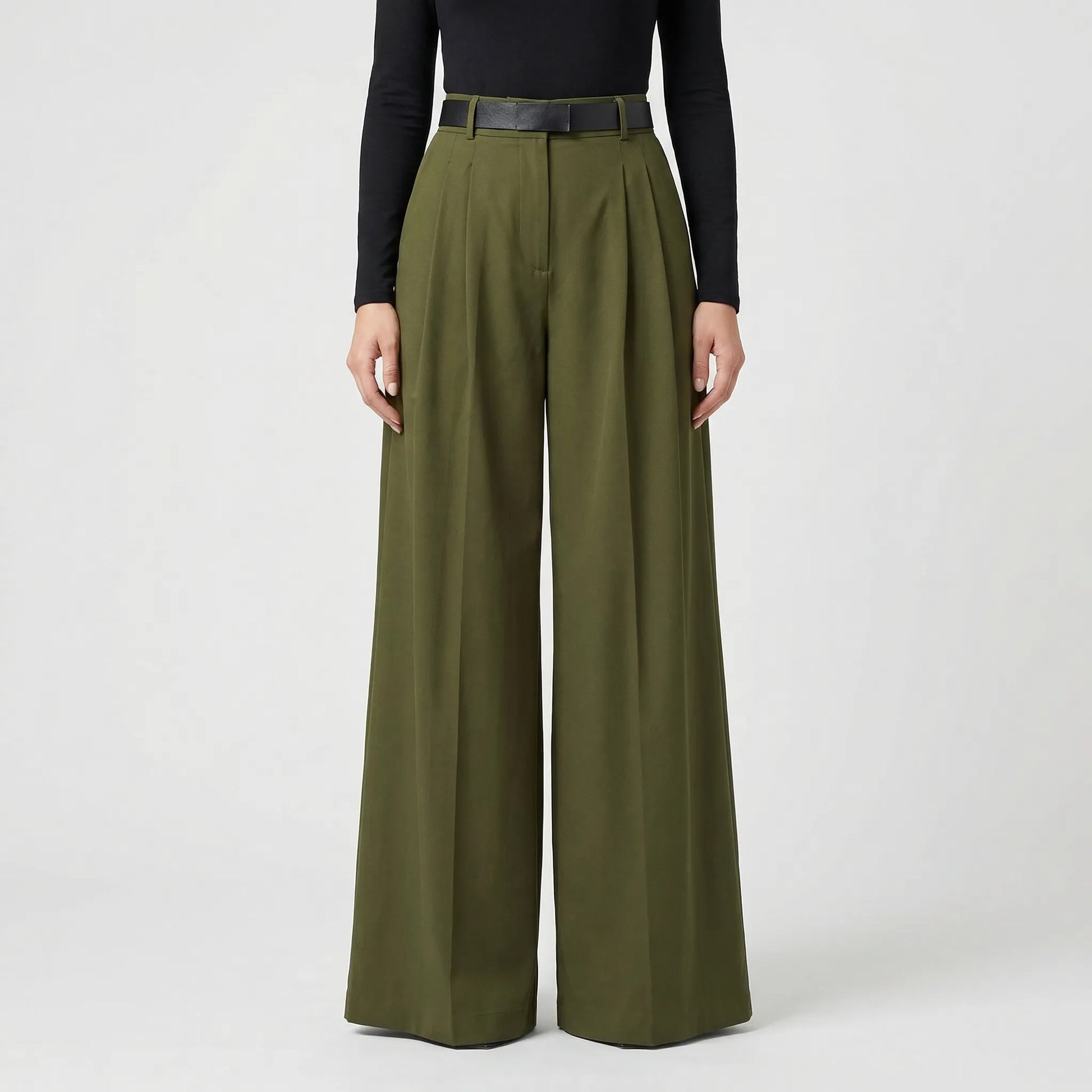 High-Waisted Wide-Leg Palazzo Trousers - Jane