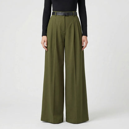 High-Waisted Wide-Leg Palazzo Trousers - Jane