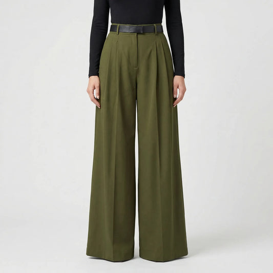 High-Waisted Wide-Leg Palazzo Trousers - Jane