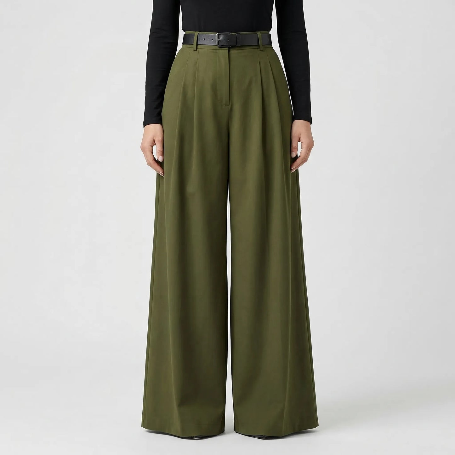 High-Waisted Wide-Leg Palazzo Trousers - Jane