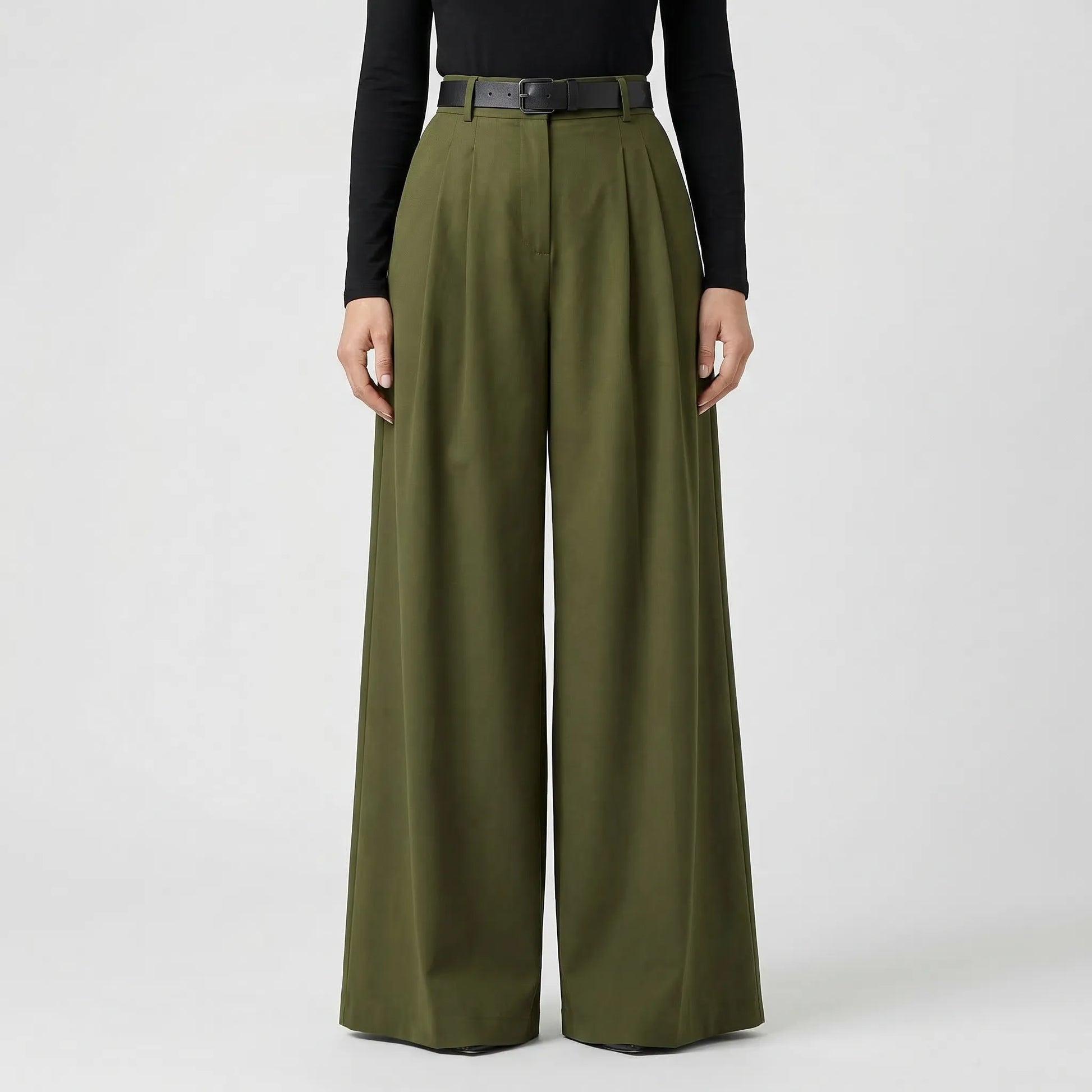 High-Waisted Wide-Leg Palazzo Trousers - Jane
