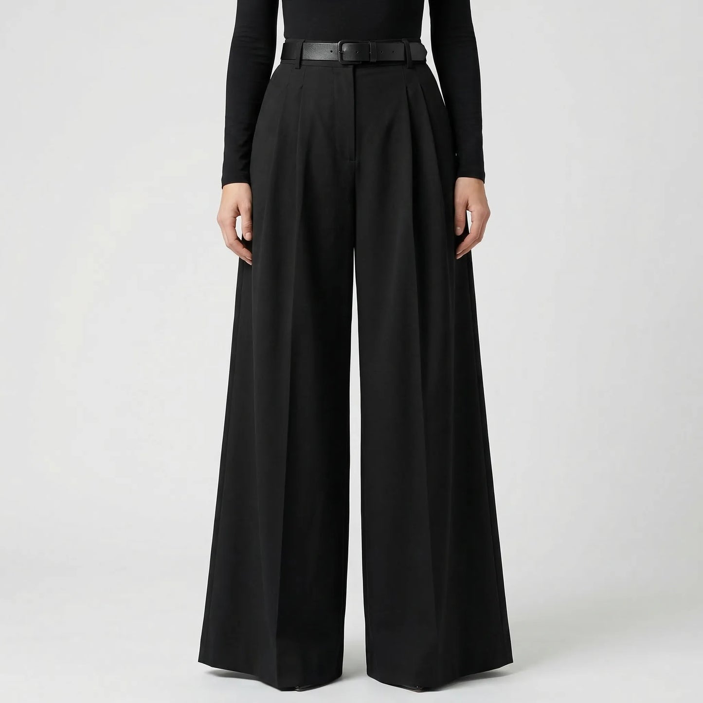 High-Waisted Wide-Leg Palazzo Trousers - Jane