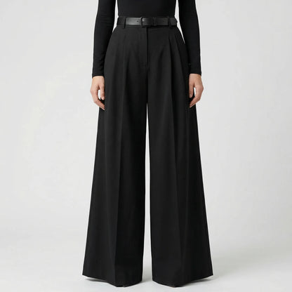 High-Waisted Wide-Leg Palazzo Trousers - Jane