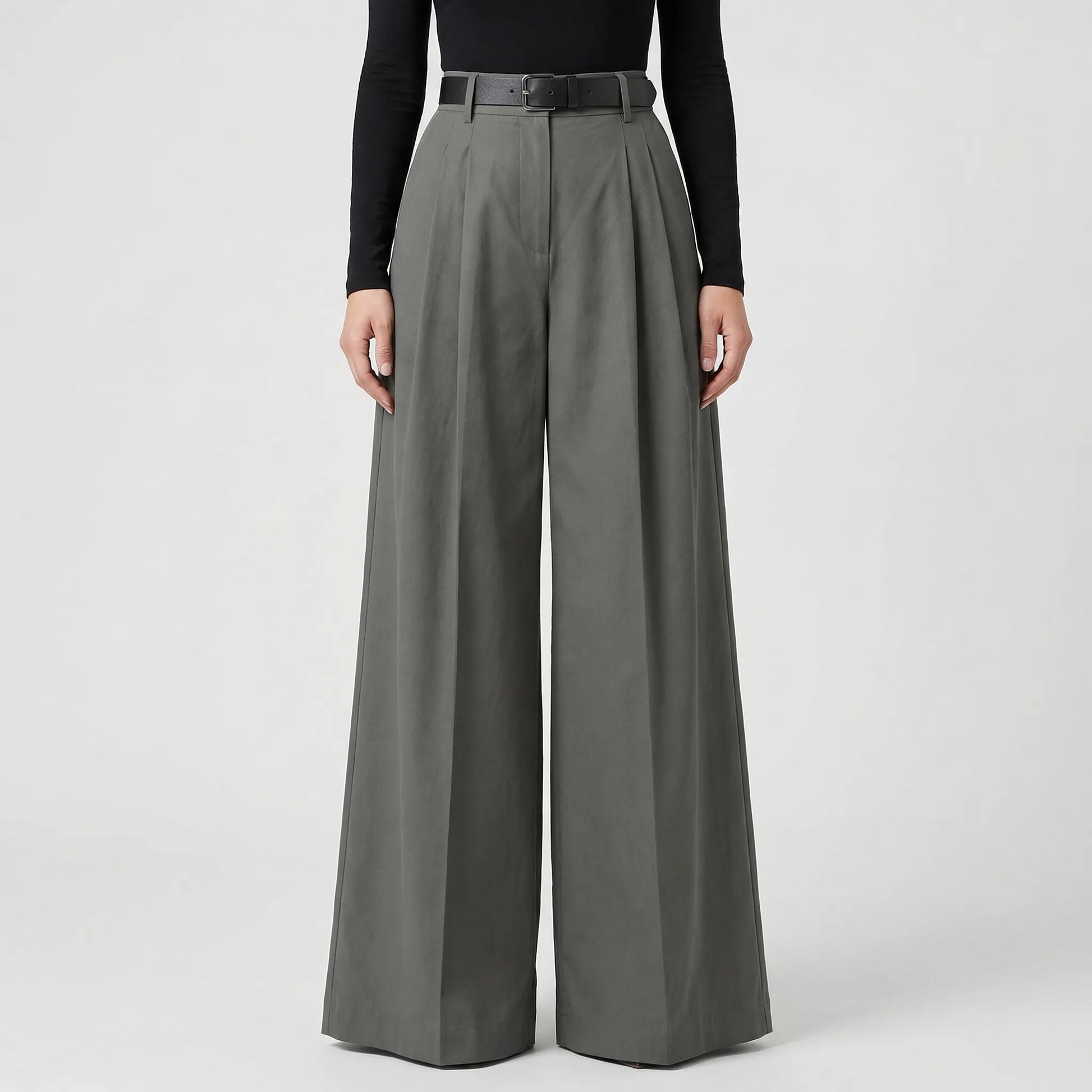 High-Waisted Wide-Leg Palazzo Trousers - Jane