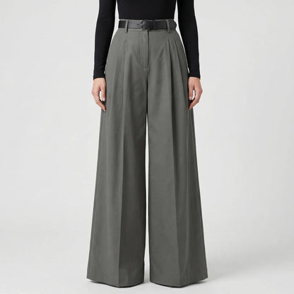 High-Waisted Wide-Leg Palazzo Trousers - Jane