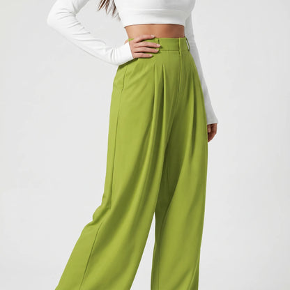 High-Waisted Wide-Leg Trousers - Flowtide
