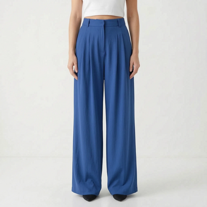 High-Waisted Wide-Leg Trousers - Flowtide