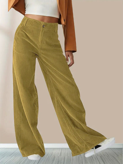 High-Waisted Wide-Leg Trousers - Rosemarie