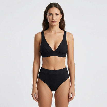 High-Waisted Wrap-Top Bikini Set - Meghan