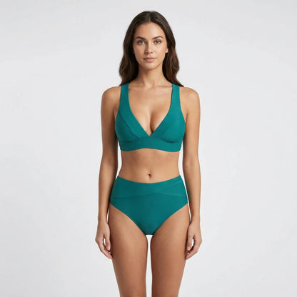 High-Waisted Wrap-Top Bikini Set - Meghan