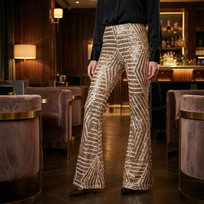 High Waist Sequin Trousers - Mayra