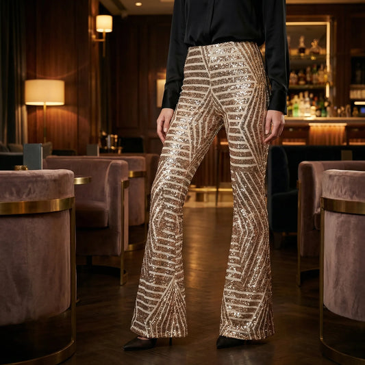 High Waist Sequin Trousers - Mayra