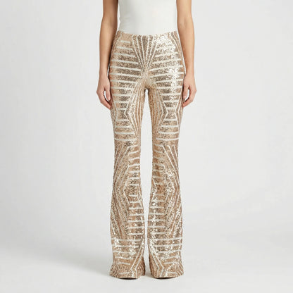 High Waist Sequin Trousers - Mayra