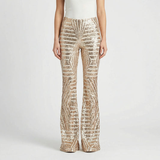 High Waist Sequin Trousers - Mayra
