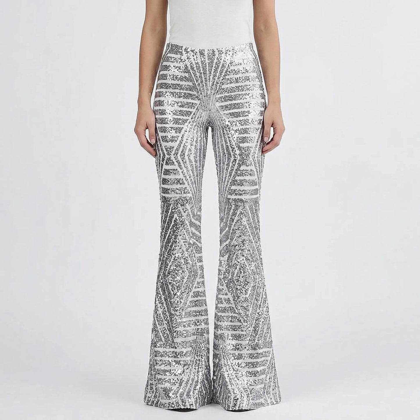 High Waist Sequin Trousers - Mayra