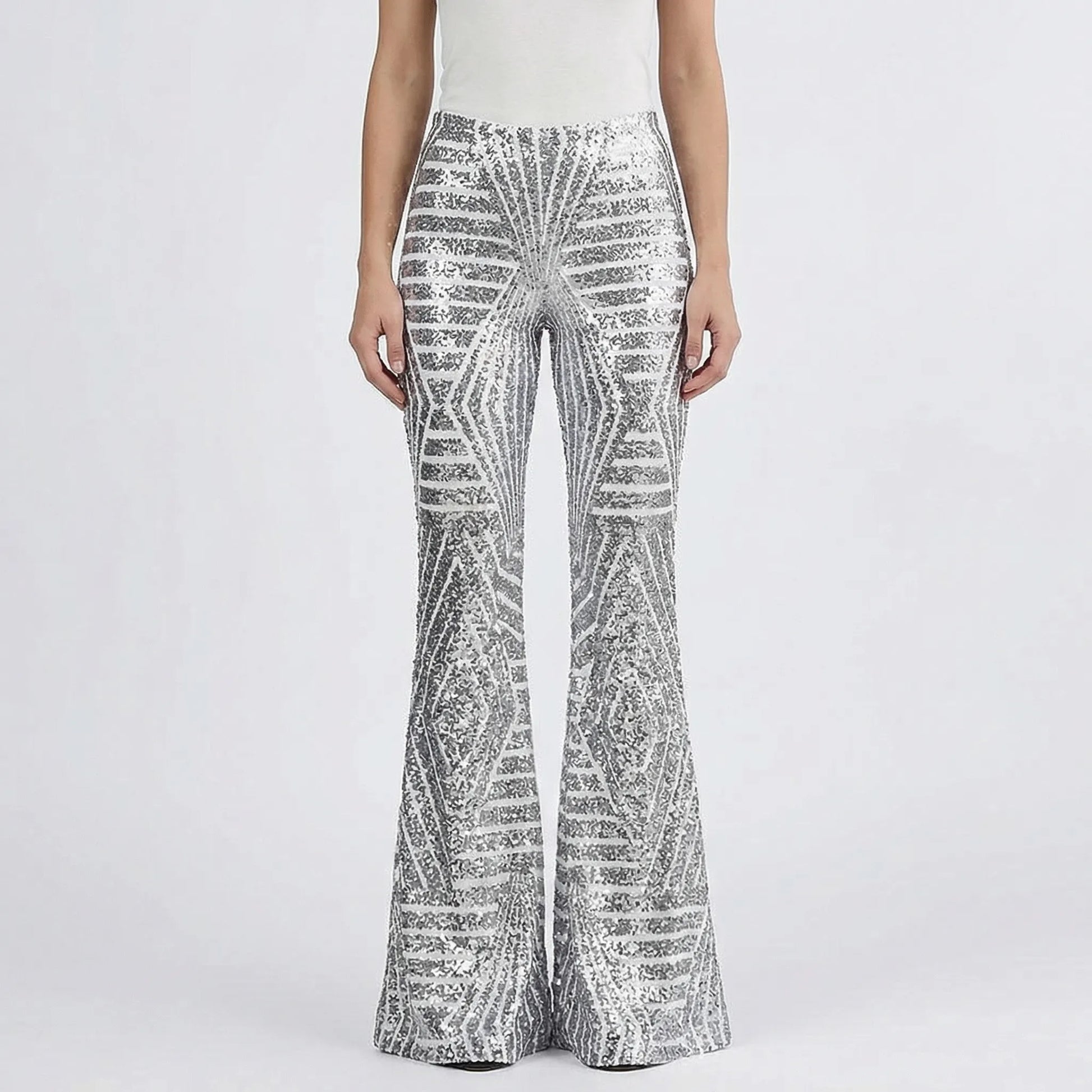 High Waist Sequin Trousers - Mayra