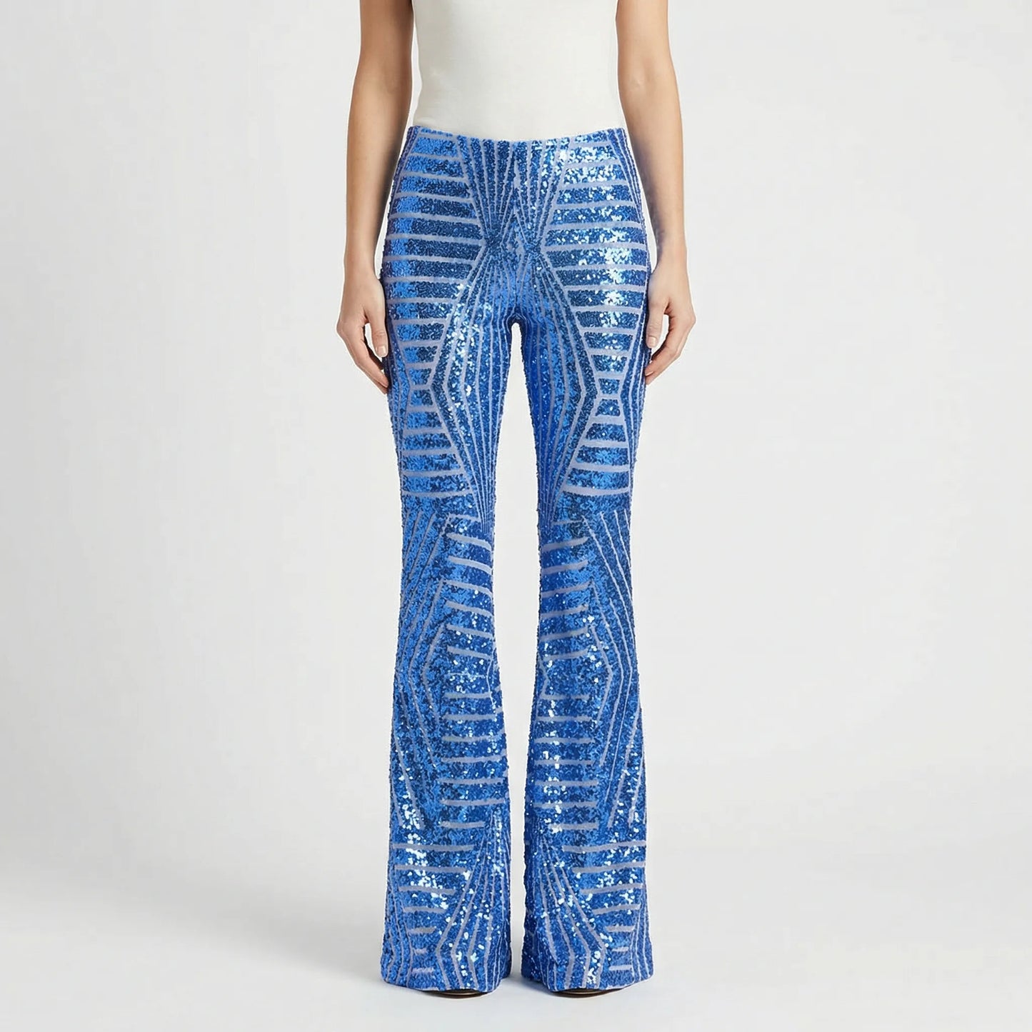 High Waist Sequin Trousers - Mayra