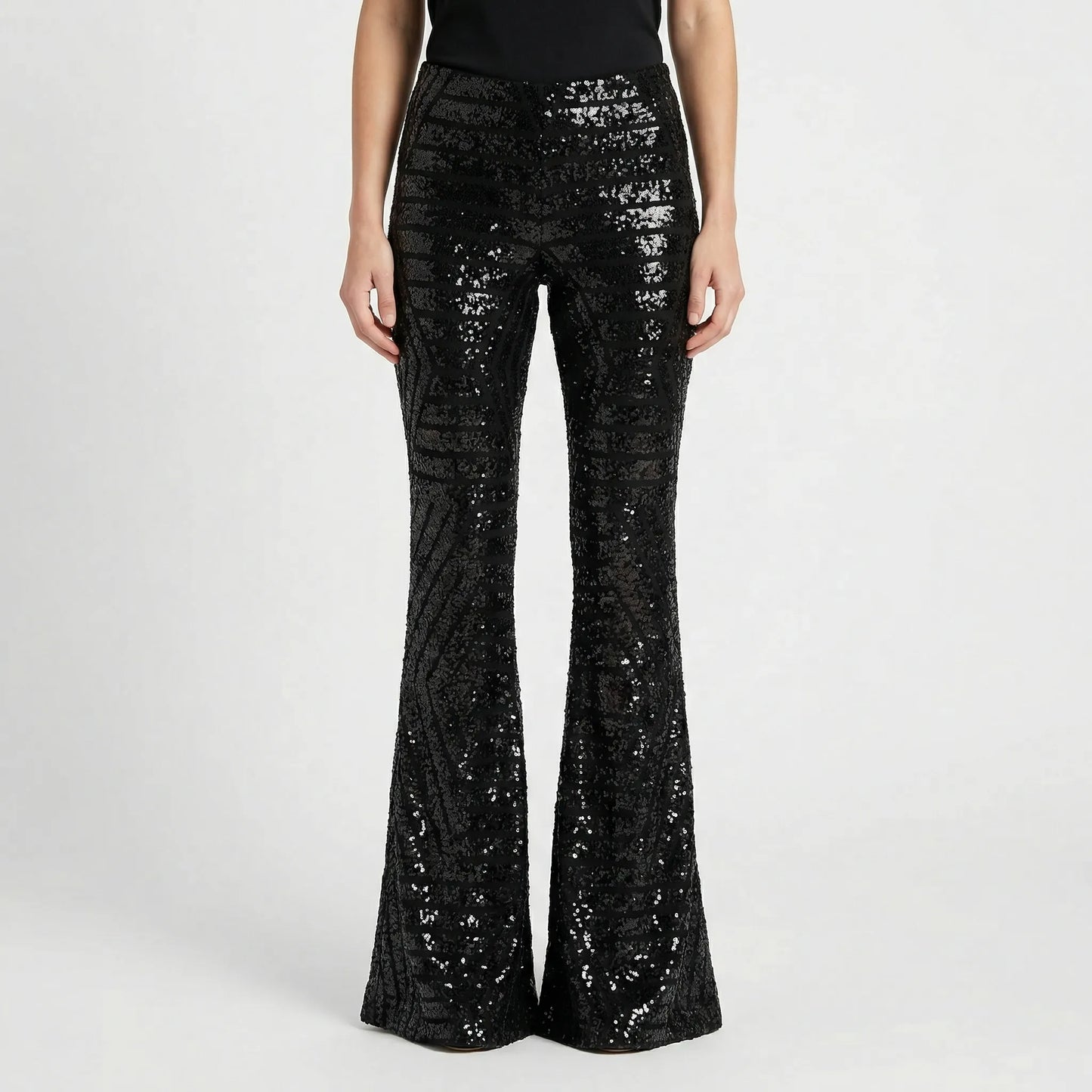 High Waist Sequin Trousers - Mayra