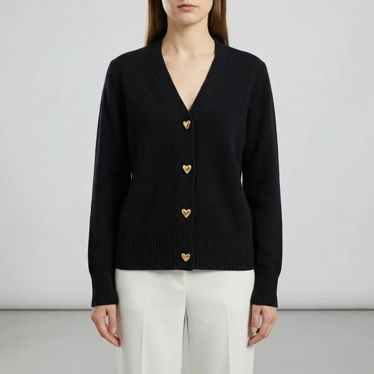 Hip-Length Womens Cardigan With Button Front - Frida