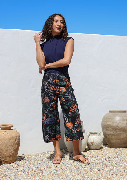 Hohe Taille Weit Geschnittene Hose - Amina