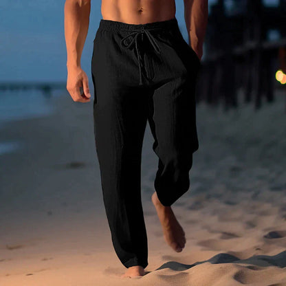 Men's linen trousers with adjustable waistband – Jules