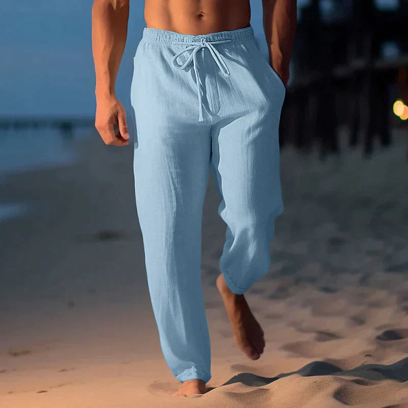 Men's linen trousers with adjustable waistband – Jules