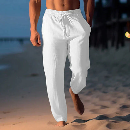 Men's linen trousers with adjustable waistband – Jules