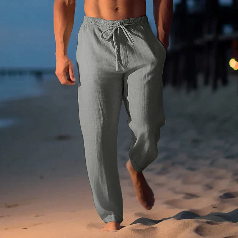 Men's linen trousers with adjustable waistband – Jules