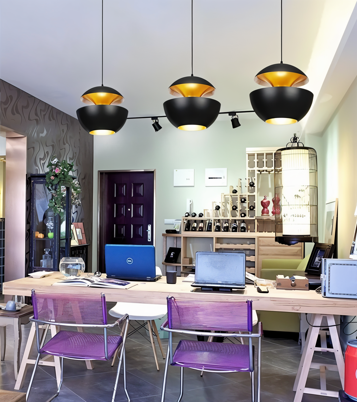 AppleGlow Pendant Light - Artistic E27 Fixture in Black & White 6