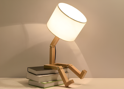 Flexible Robot Desk Lamp made of Solid Wood – LumoBot