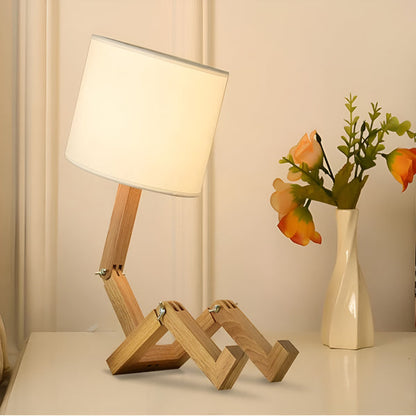 Flexible Robot Desk Lamp made of Solid Wood – LumoBot