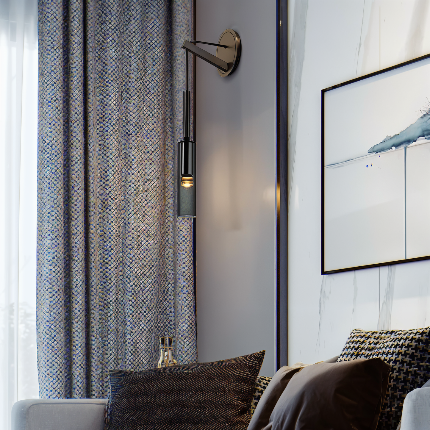 Minimalist Wall Lamp with Smoke Glass - Orvane