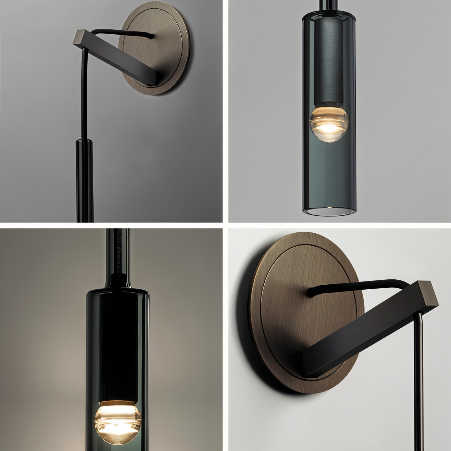 Minimalist Wall Lamp with Smoke Glass - Orvane