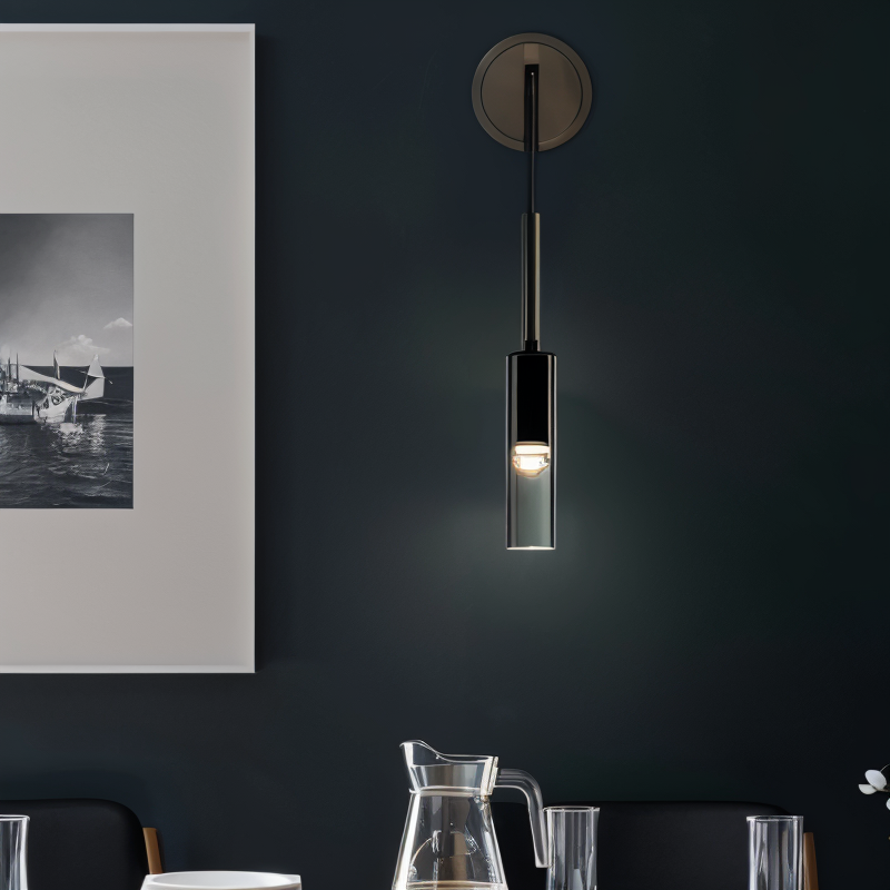 Minimalist Wall Lamp with Smoke Glass - Orvane