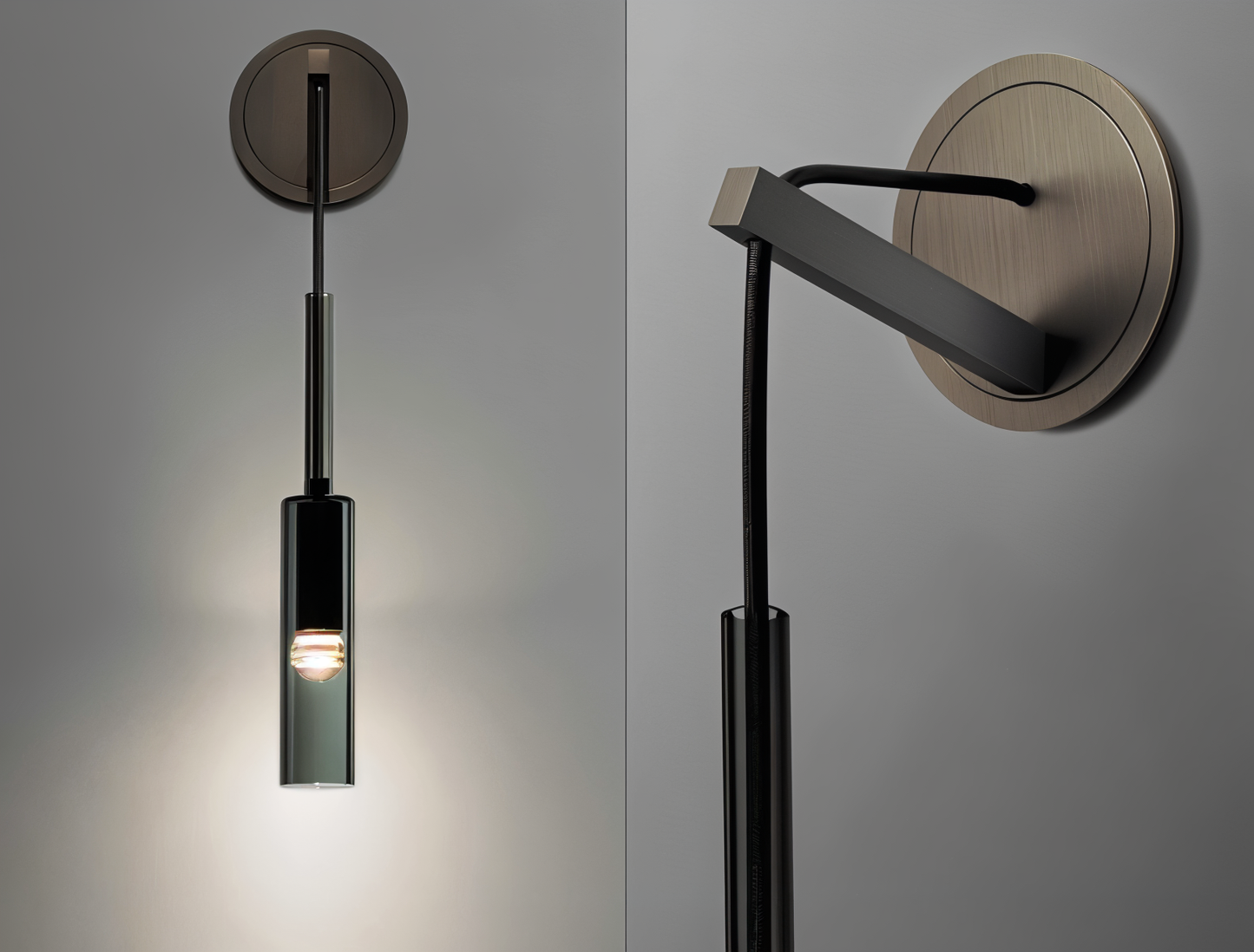 Minimalist Wall Lamp with Smoke Glass - Orvane