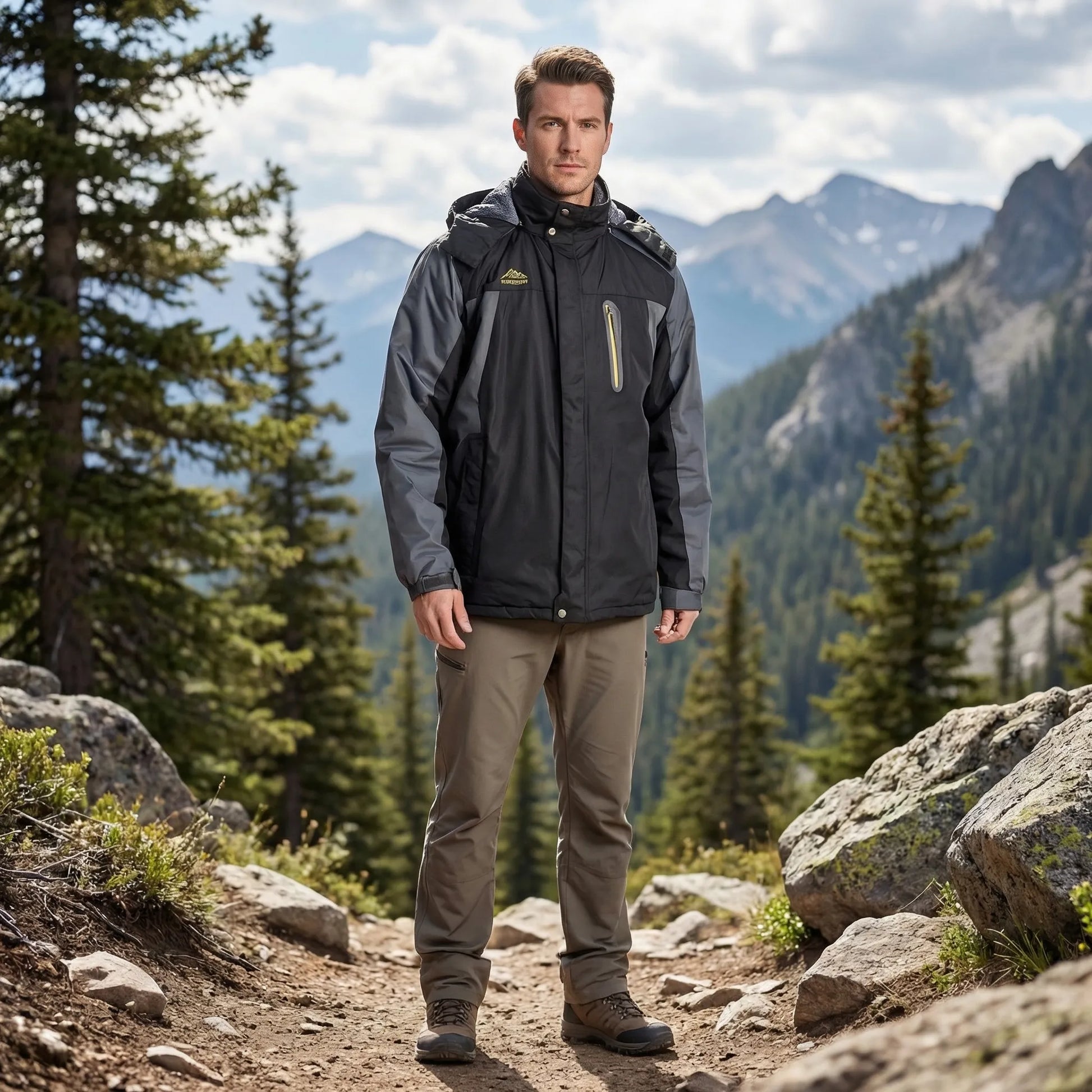 Hooded Two-Tone Outdoor Jacket - Casey