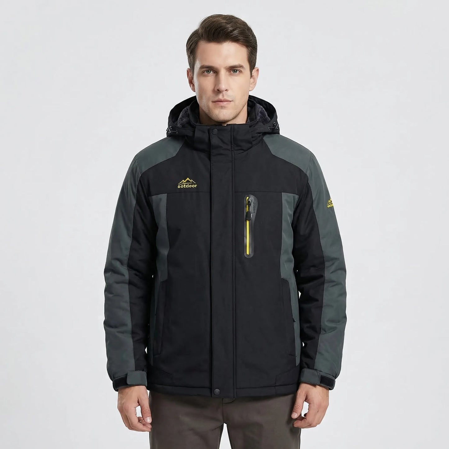 Hooded Two-Tone Outdoor Jacket - Casey