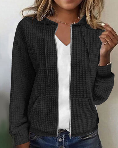 Ladies' leisure jacket with zip & pockets – Wynona